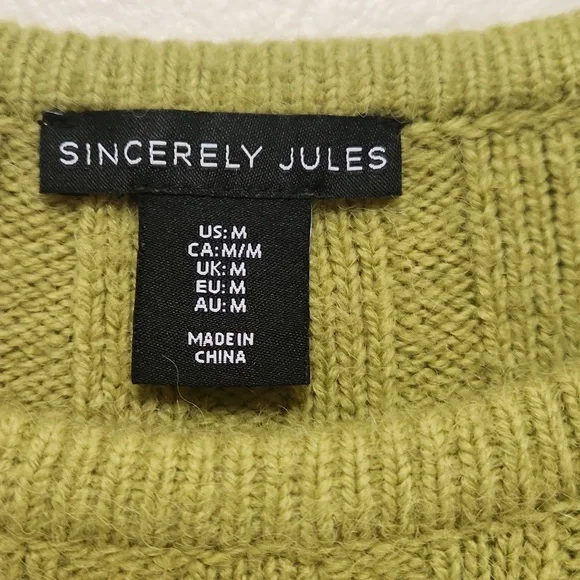 Sincerely Jules Cropped Knit Sweater Women's Med Retro Boho Y2K style - Picture 4 of 10